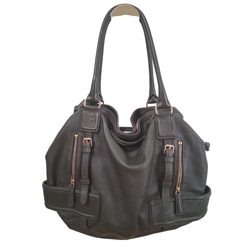 Cole Haan Pebble Olive Leather Hobo Shoulder Slouchy‎ Career Sophisticated Bag